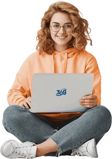Smiling girl with laptop